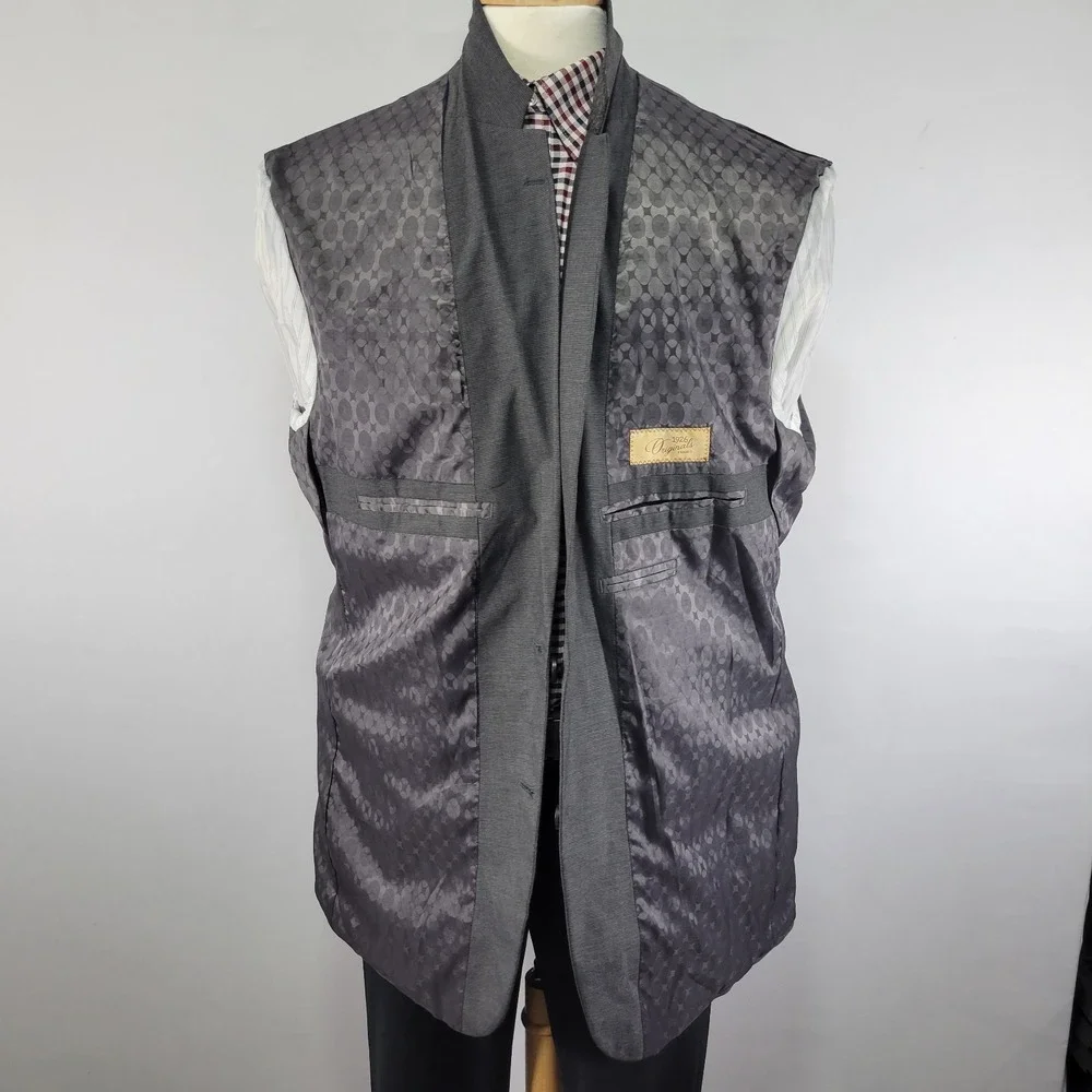 Haggar Men's Sport Coat Blazer Two Button Gray Polyester Viscose 46L‎